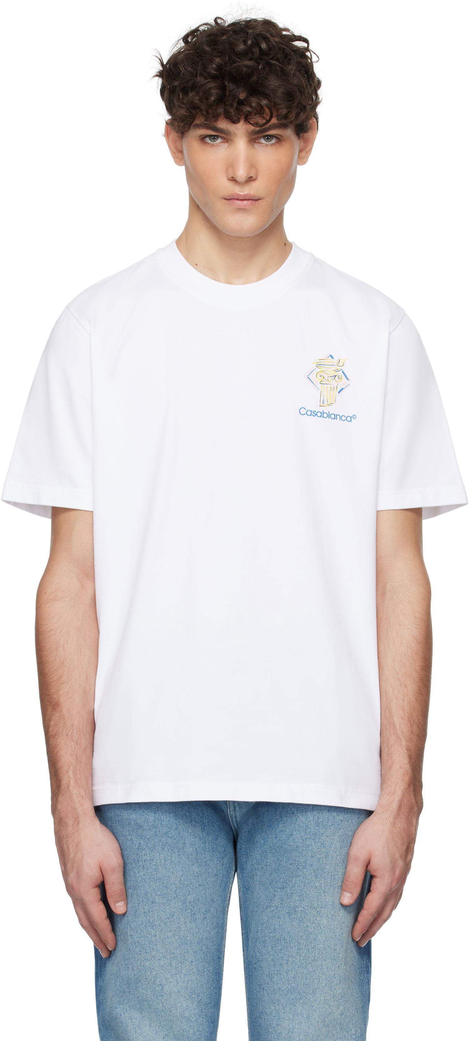 Tričko Casablanca Diamond Column Graphic T-Shirt Biela | MPS25-JTS-001-04, 0