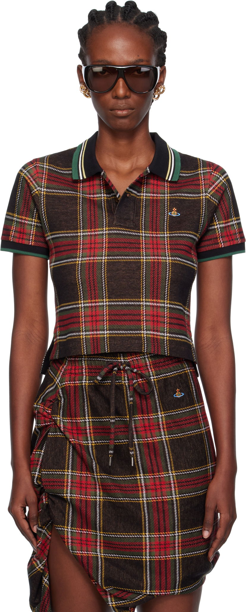 Polo tričko Vivienne Westwood Vivienne Westwood Classic Cropped Plaid Polo Rôznofarebný | 1H010003-J009T-