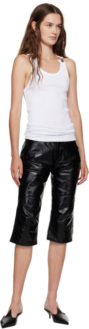 Tielko Jean Paul Gaultier Jean Paul Gaultier Overall Buckles Ribbed Tank Top Biela | 25/03-U-TO380-J014-01, 3