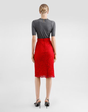Sukňa Dolce & Gabbana Lace Midi Pencil Skirt Červená | F4C2MTHLMIIR0026, 2