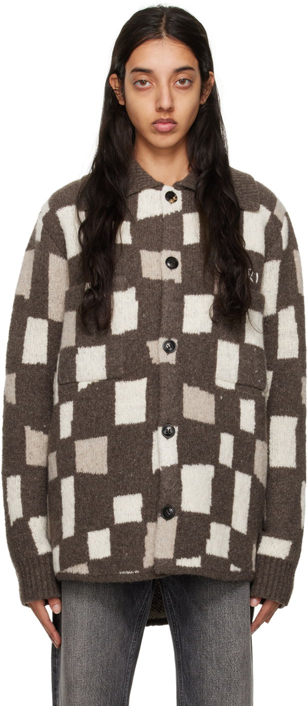 Sveter AMIRI Checkered Wool Jacket Hnedá | PS23MKL002-210, 0