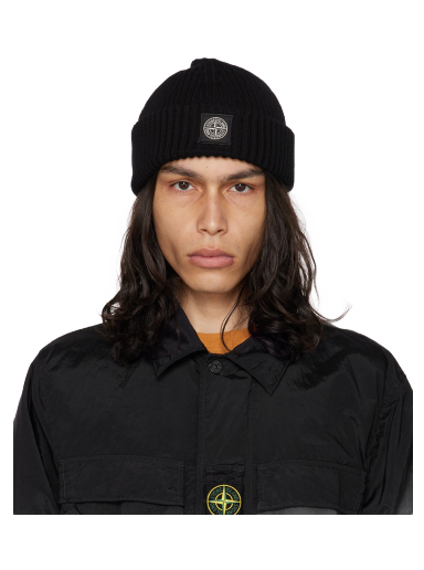 Kulicha Stone Island Patch Beanie Čierna | 7915N22C3