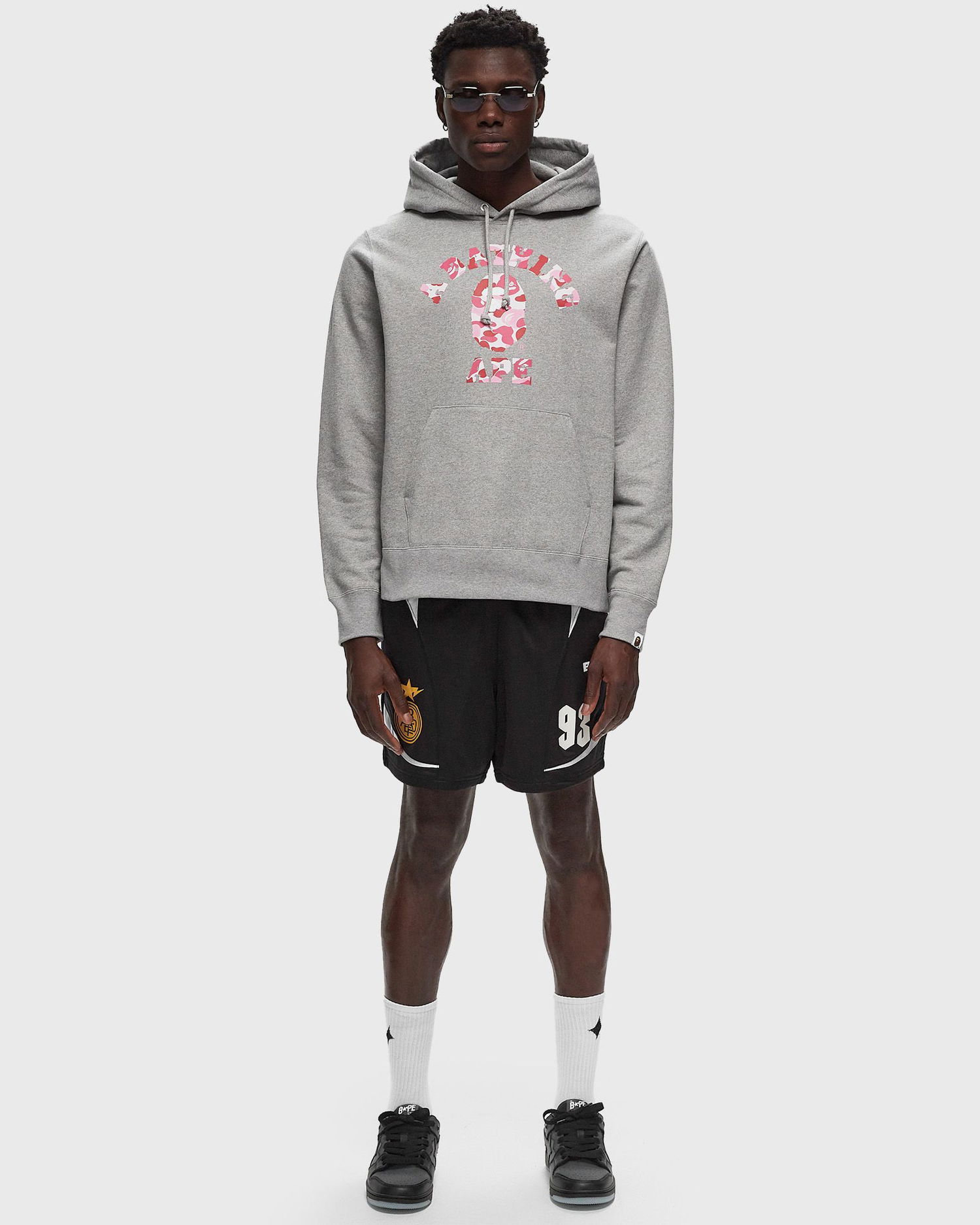 Mikina BAPE ABC CAMO COLLEGE PULLOVER HOODIE Šedá | 001PPK801006MGRA, 1
