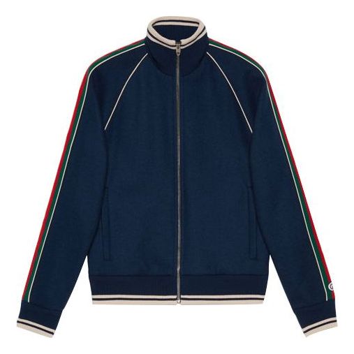 Mikina Gucci Zipper Long Sleeve Jacket Modrá | 645243-XJC58-4215