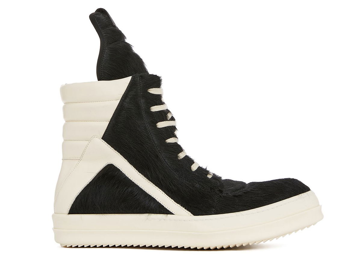 Tenisky a topánky Rick Owens GeoBasket Cow Fur Black Milk Čierna | RR02B2894LHL-911, 0