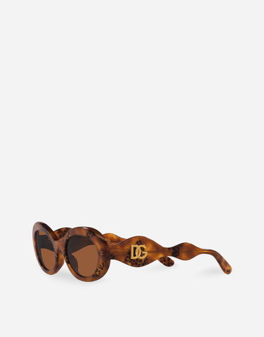 Slnečné okuliare Dolce & Gabbana Dolce & Gabbana DG Crossed Animal Print Acetate Sunglasses Hnedá | VG4006VP0739V000, 1