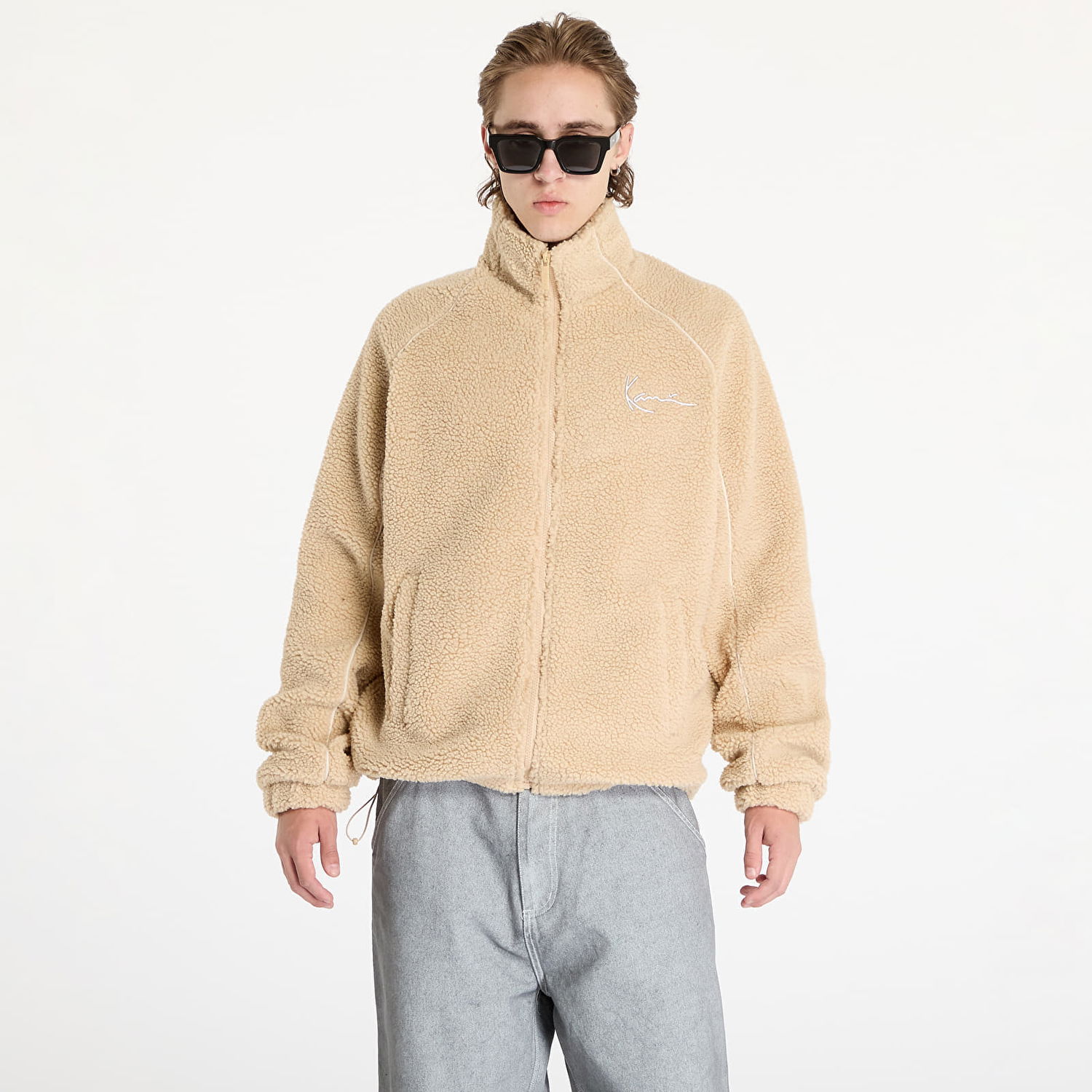 Bunda Karl Kani Jacket Metal Signature Teddy Jacket Sand/ Light Sand S Béžová | 60780007, 0