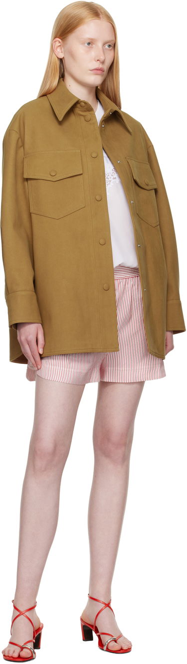 Bunda Stella McCartney Stella McCartney Faux-Suede Overshirt Hnedá | 6601253GU309, 3