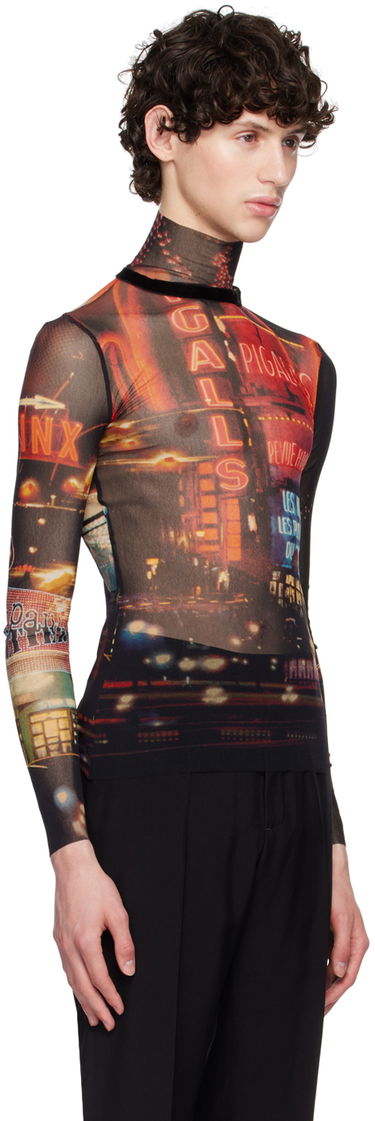 Tričko Jean Paul Gaultier Jean Paul Gaultier 'The Pigalle' Mesh Turtleneck Top Čierna | 24/30-F-TO206-T552-00301550, 3