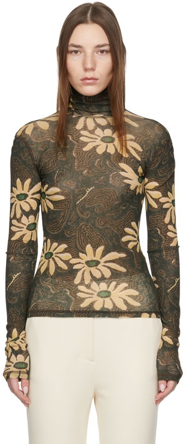 Sveter Nanushka Nanushka Harri Floral Turtleneck Top Hnedá | NW22RSTP00999, 0