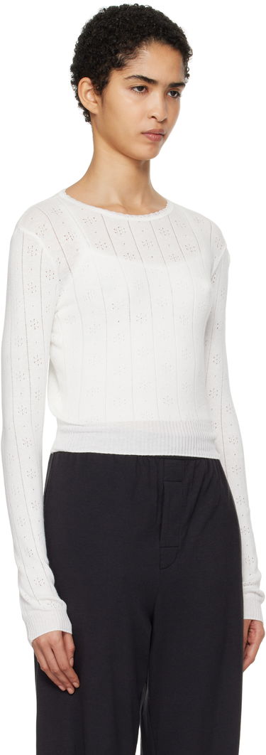 Sveter SKIMS SKIMS Pointelle Long Sleeve Top Biela | LS-LST-6484W, 1
