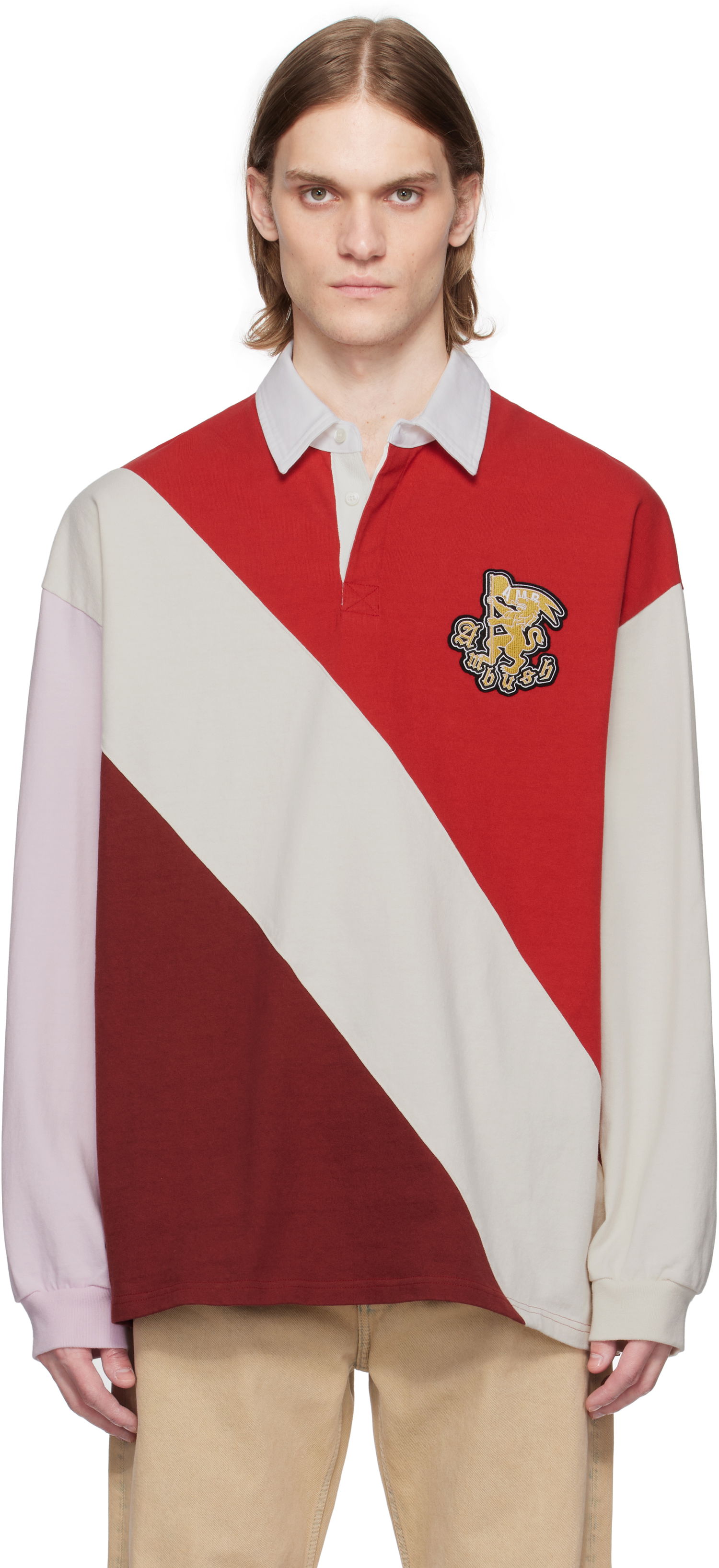 Polo tričko Ambush AMBUSH Panelled Rugby Polo Červená | 12115293, 0