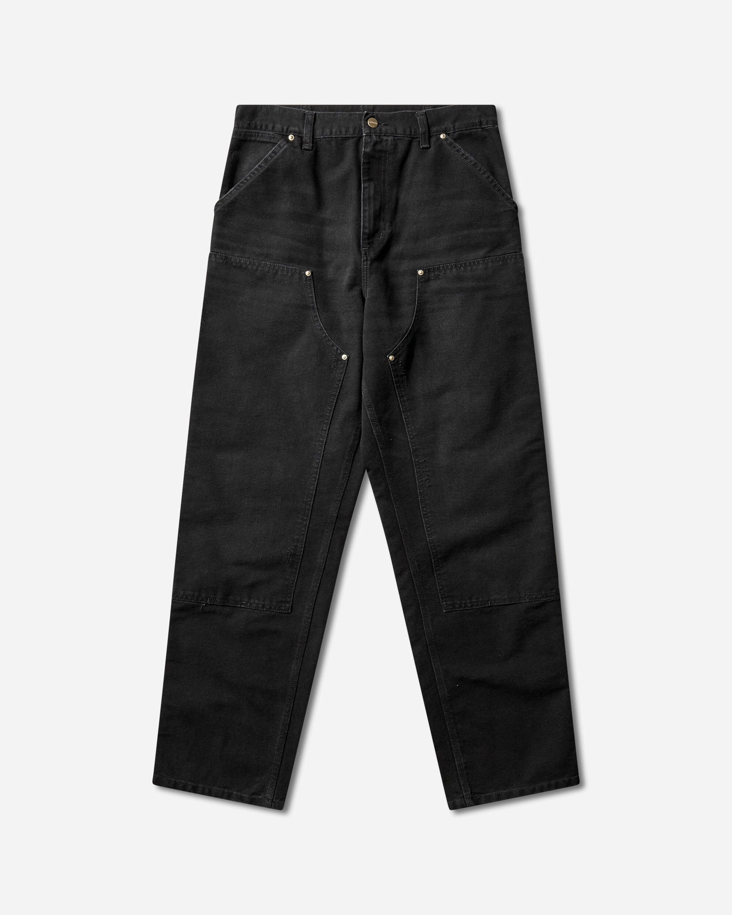 Nohavice Carhartt WIP Double Knee Pants Grind Washed Čierna | I036274 89B7, 1