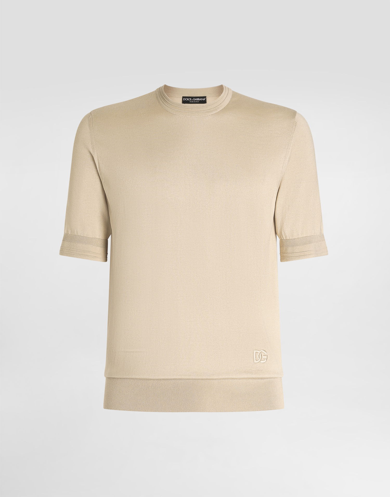 Sveter Dolce & Gabbana Dolce & Gabbana Silk Crewneck Pullover Béžová | GXX03ZJBSLVM0249, 0