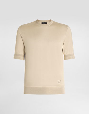 Sveter Dolce & Gabbana Dolce & Gabbana Silk Crewneck Pullover Béžová | GXX03ZJBSLVM0249, 0