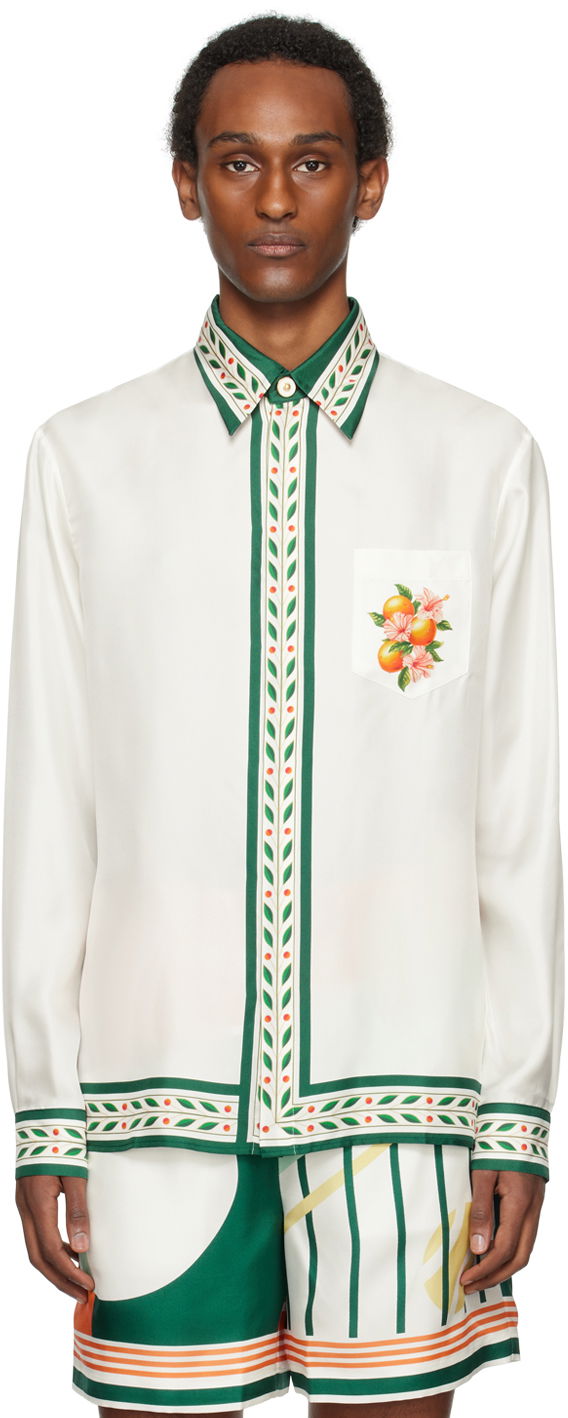 Košeľa Casablanca 'Oranges En Fleur' Shirt Biela | U-MPS24-SH-021-01