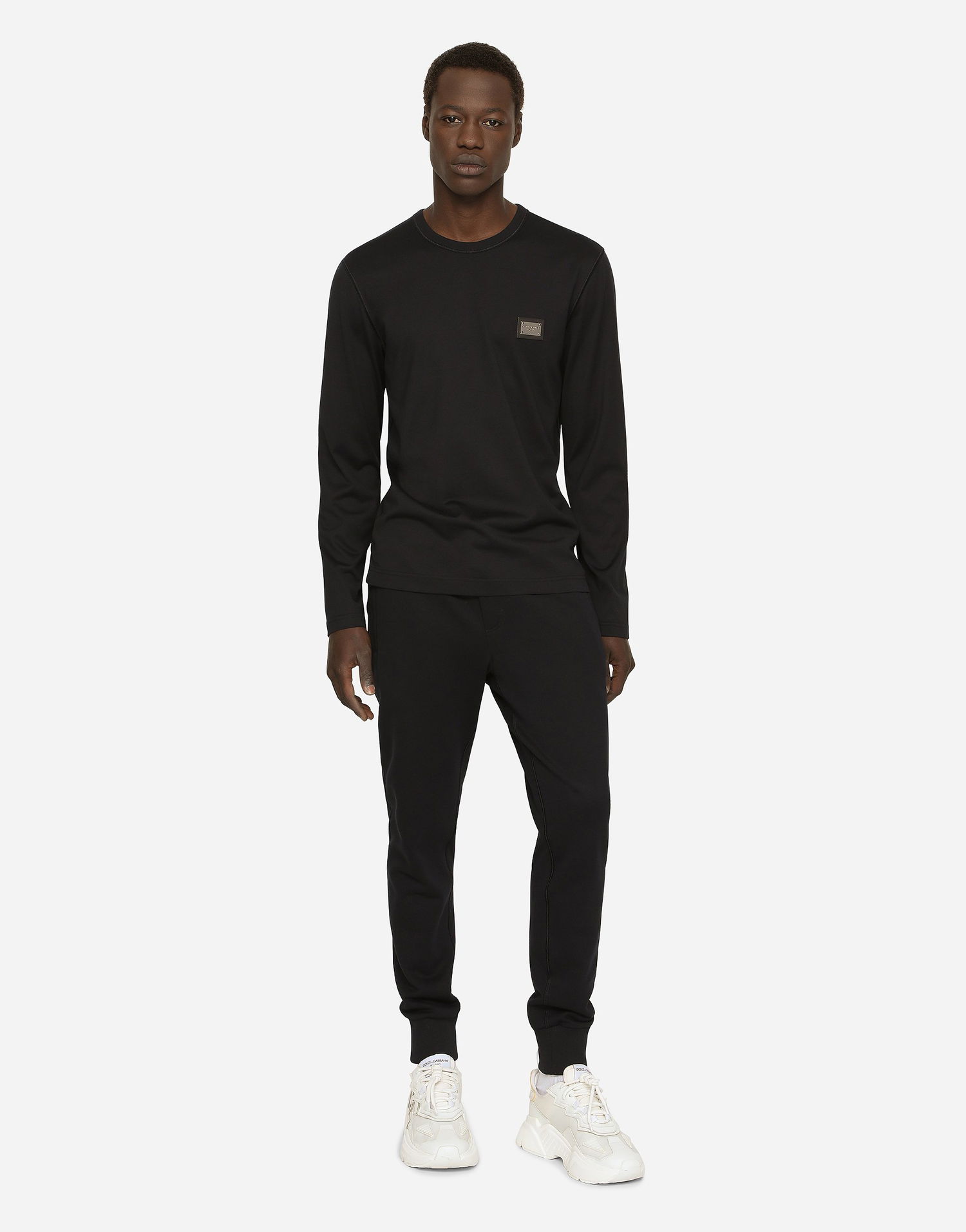 Tepláky Dolce & Gabbana Dolce & Gabbana Jersey Cotton Jogging Pants With Branded Tag Čierna | GVXQHTG7F2GB0665, 1