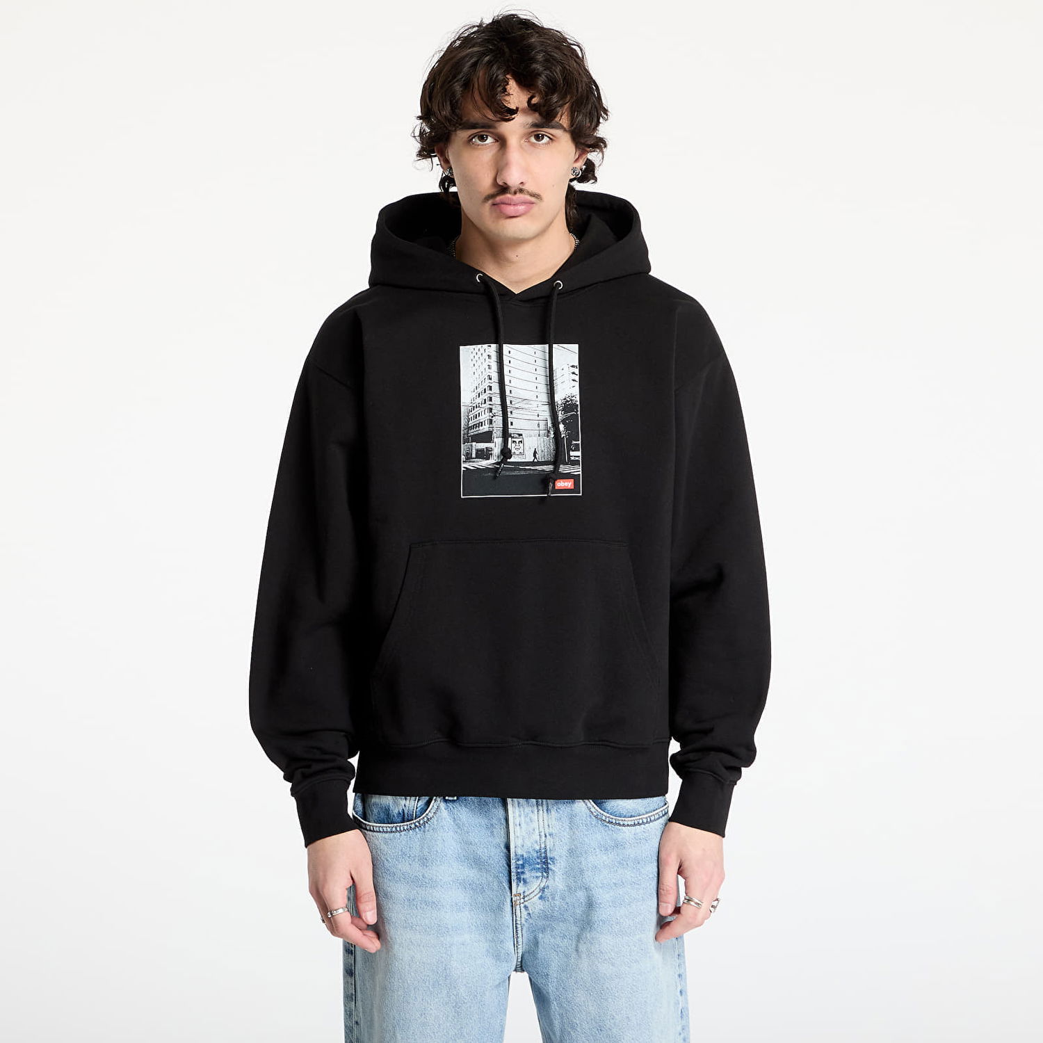 Mikina OBEY OBEY Osaka Photo Hoodie Čierna | 117464114-BLK, 0