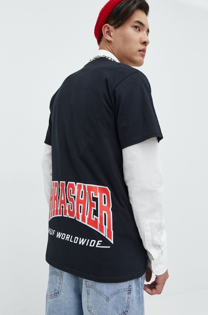 Tričko HUF Trasher x Cotton Tee Čierna | ts01919, 0