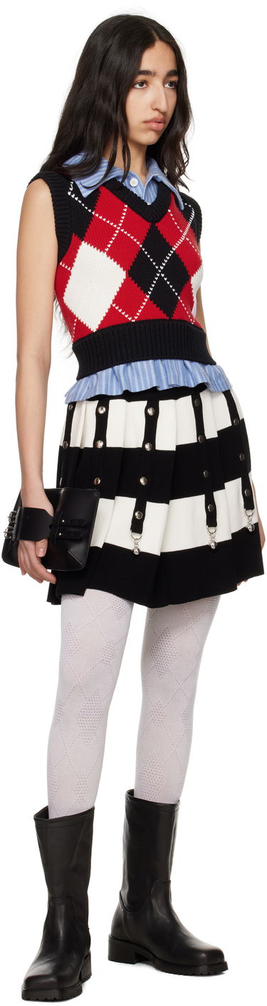 Sveter Charles Jeffrey Loverboy Charles Jeffrey LOVERBOY Cropped Argyle Vest Červená | 54091401, 3