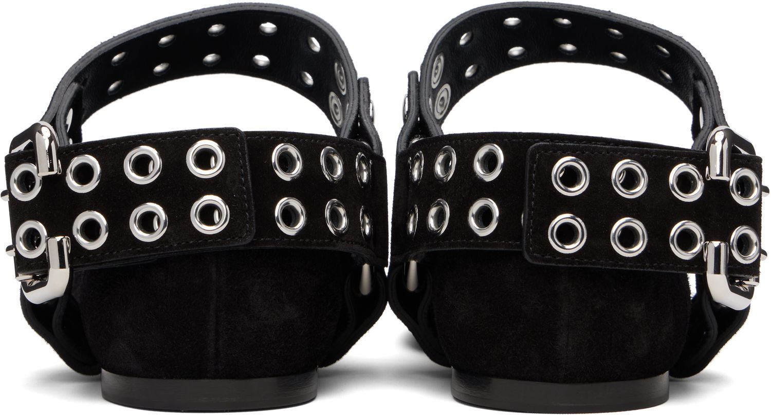 Starostlivosť o obuv Alaïa ALAÏA Biker Suede Ballerina Flats Čierna | AA3A041CK177, 1