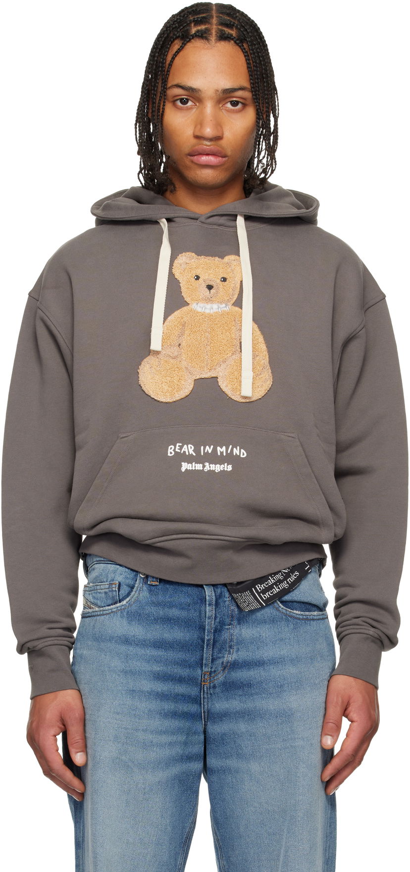 Mikina Palm Angels 'Bear In Mind' Hoodie Šedá | PMBB17DF25FLE0040760