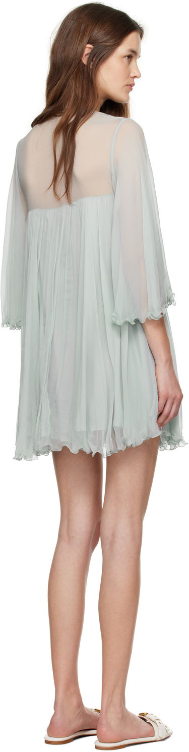 Šaty CHLOÉ Chloé Pleated Mini Dress Zelené | CH25SRO27116, 2