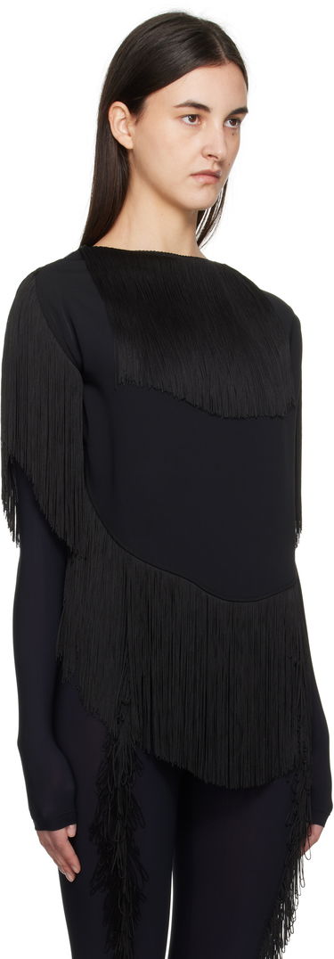 Sveter Maison Margiela MM6 Maison Margiela Fluid Fringe Blouse Čierna | S52NC0351 S37977, 1