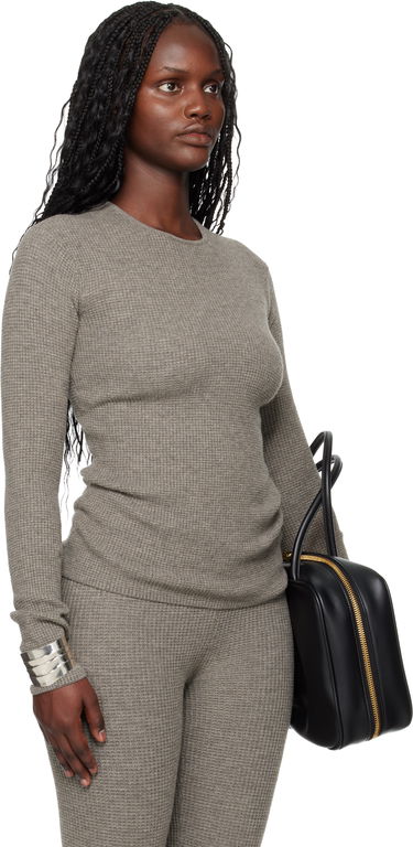 Tričko Fear of God Fear of God ESSENTIALS Holiday Waffle Long Sleeve T-shirt Šedá | 192HO257242FW, 1