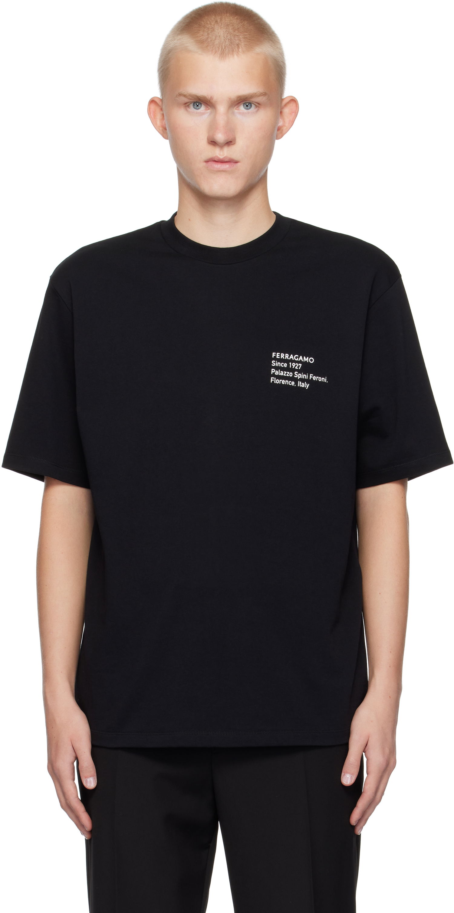Tričko FERRAGAMO Ferragamo Printed T-Shirt Čierna | 777888, 0