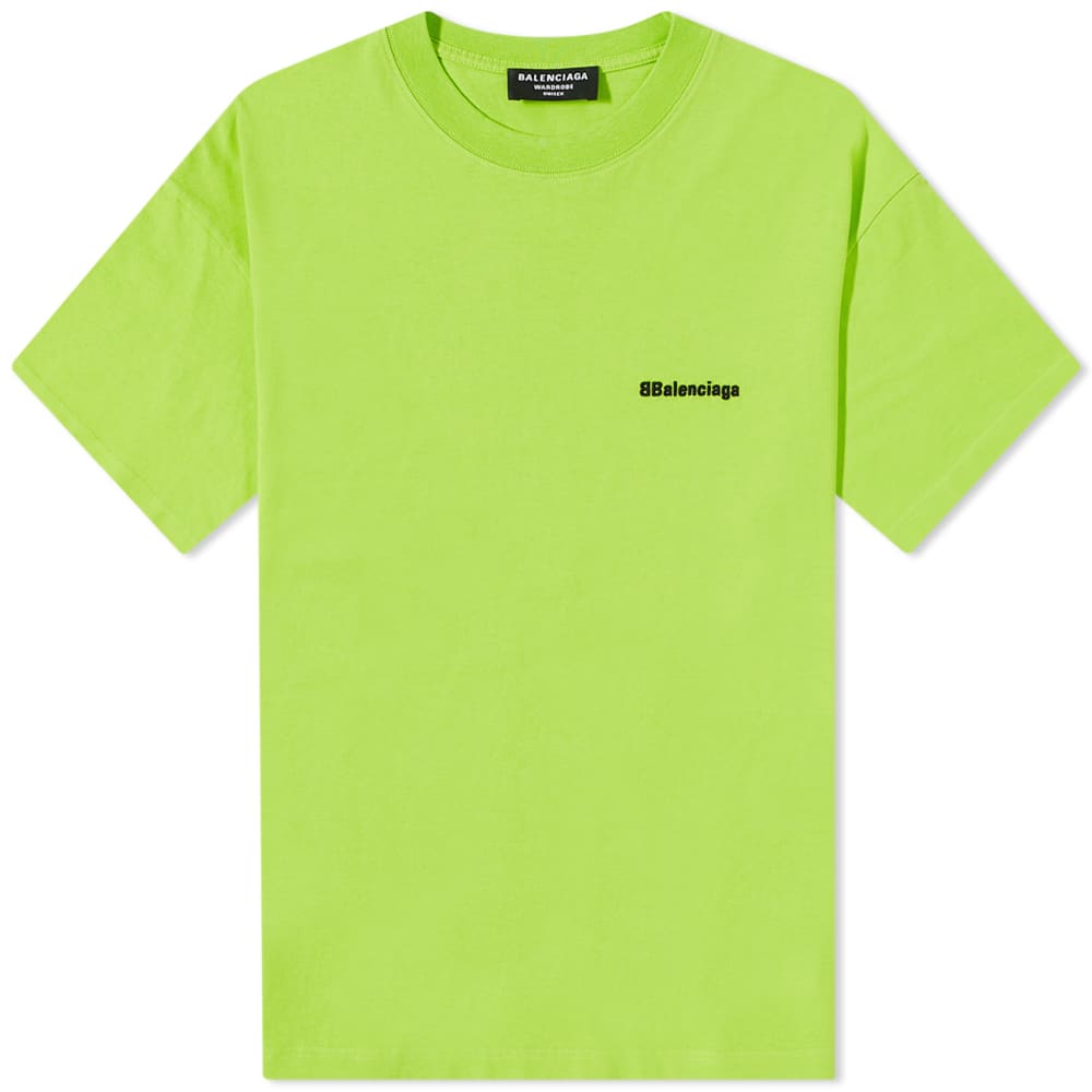 Tričko Balenciaga BB Text Logo Tee Lime/Black Zelené | 612966-TJV87-7072, 0