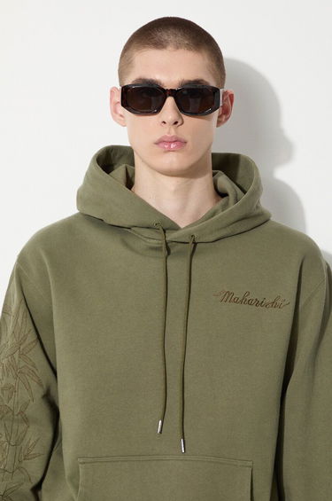 Mikina Maharishi Dragon Bamboo Embroidered Hoodie Zelené | 5075.OLIVE, 4