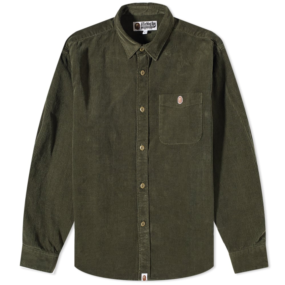 One Point Corduroy Relaxed Fit Shirt Olive Drab