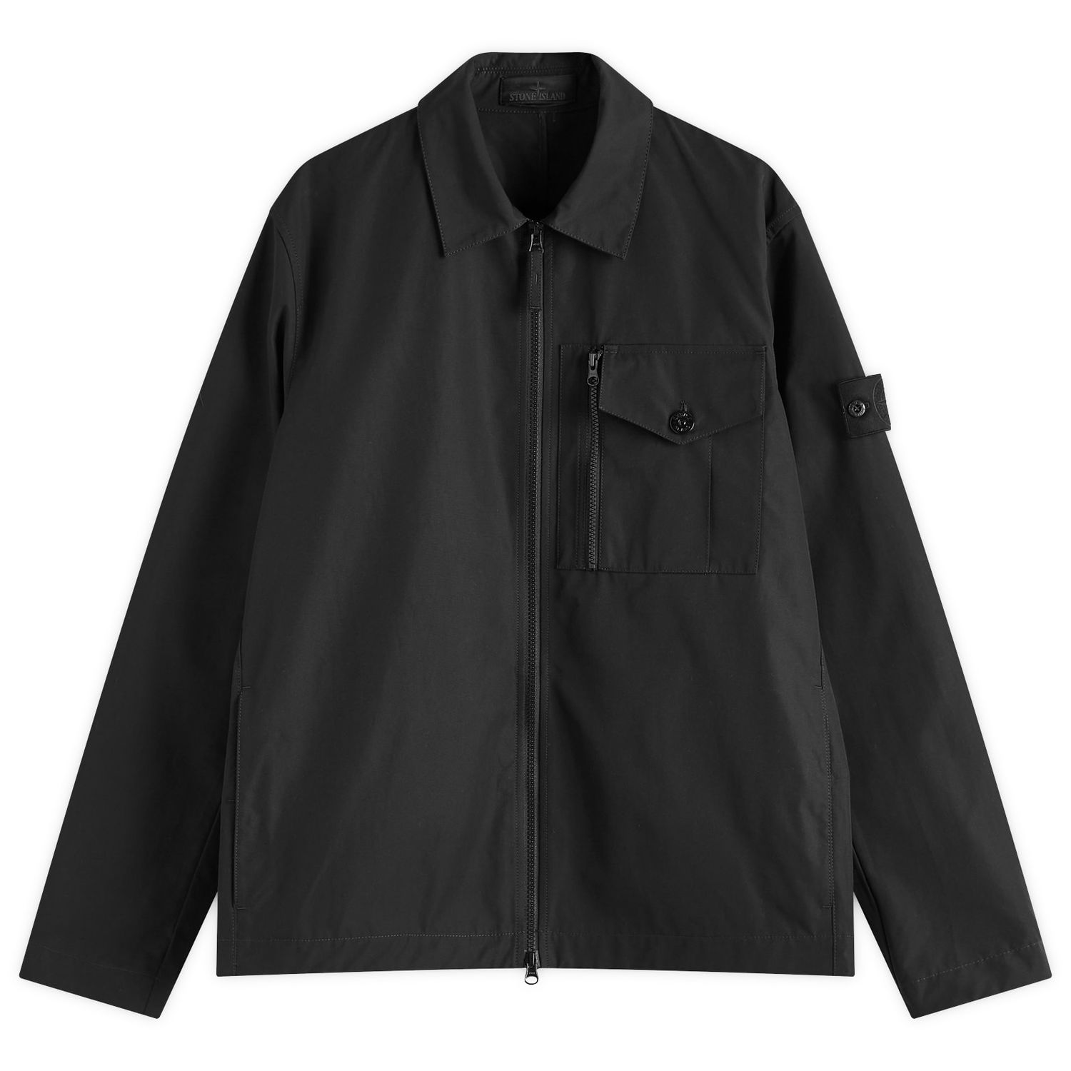 Vetrovka Stone Island Ghost Piece Weatherproof Canvas Shirt Jacket, Large Čierna | K1S151200007-V0029, 0