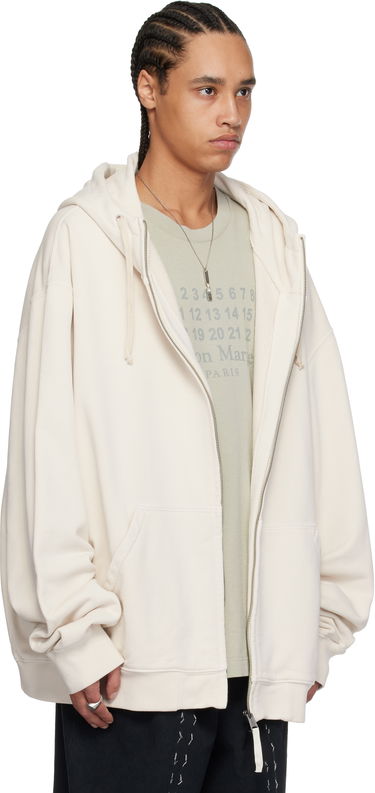 Mikina Maison Margiela Maison Margiela Embroidered Logo Zip-Up Hoodie Modrá | S50HG0047 M25017, 4