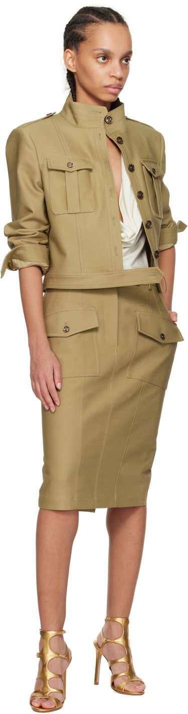 Sukňa Tom Ford Tom Ford Patch Pocket Midi Skirt Béžová | GC5768-FAX1402, 3