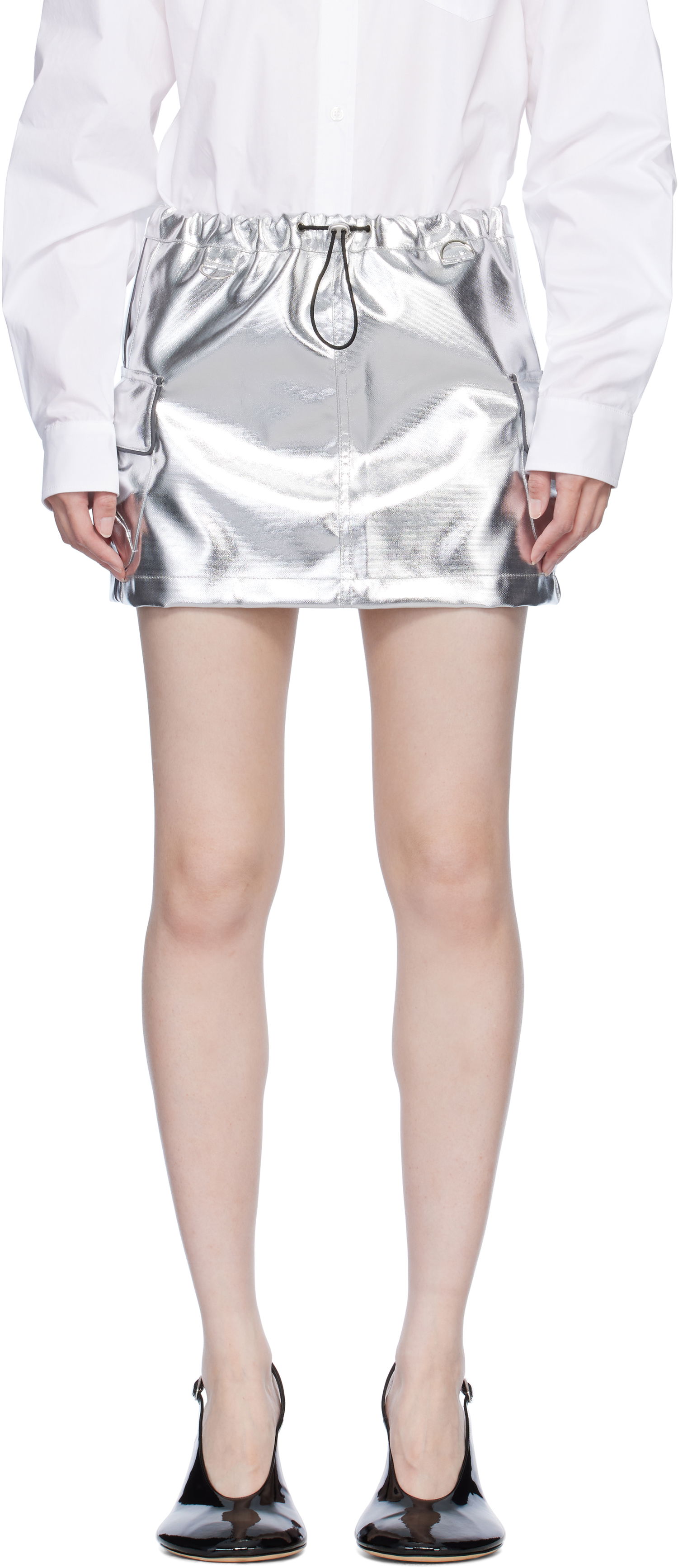 Sukňa Coperni Coperni Cargo Miniskirt Metalická | COPJ49BISF3011, 0
