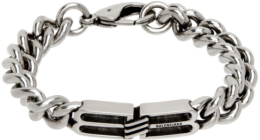 Náramok Balenciaga BB Icon Gourmette Bracelet Šedá | 718493 TZ99I, 0