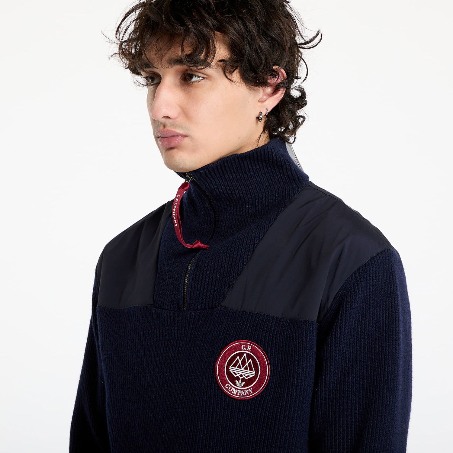 Mikina adidas Originals Spezial x C.P. Company Half-Zip Hooded Sweatshirt Navy | JE8672, 1