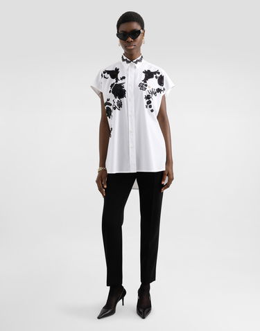 Košeľa Dolce & Gabbana Dolce & Gabbana Oversize Cotton Poplin Shirt with Lace Appliqués Biela | F5T38TGDCTKW0800, 1