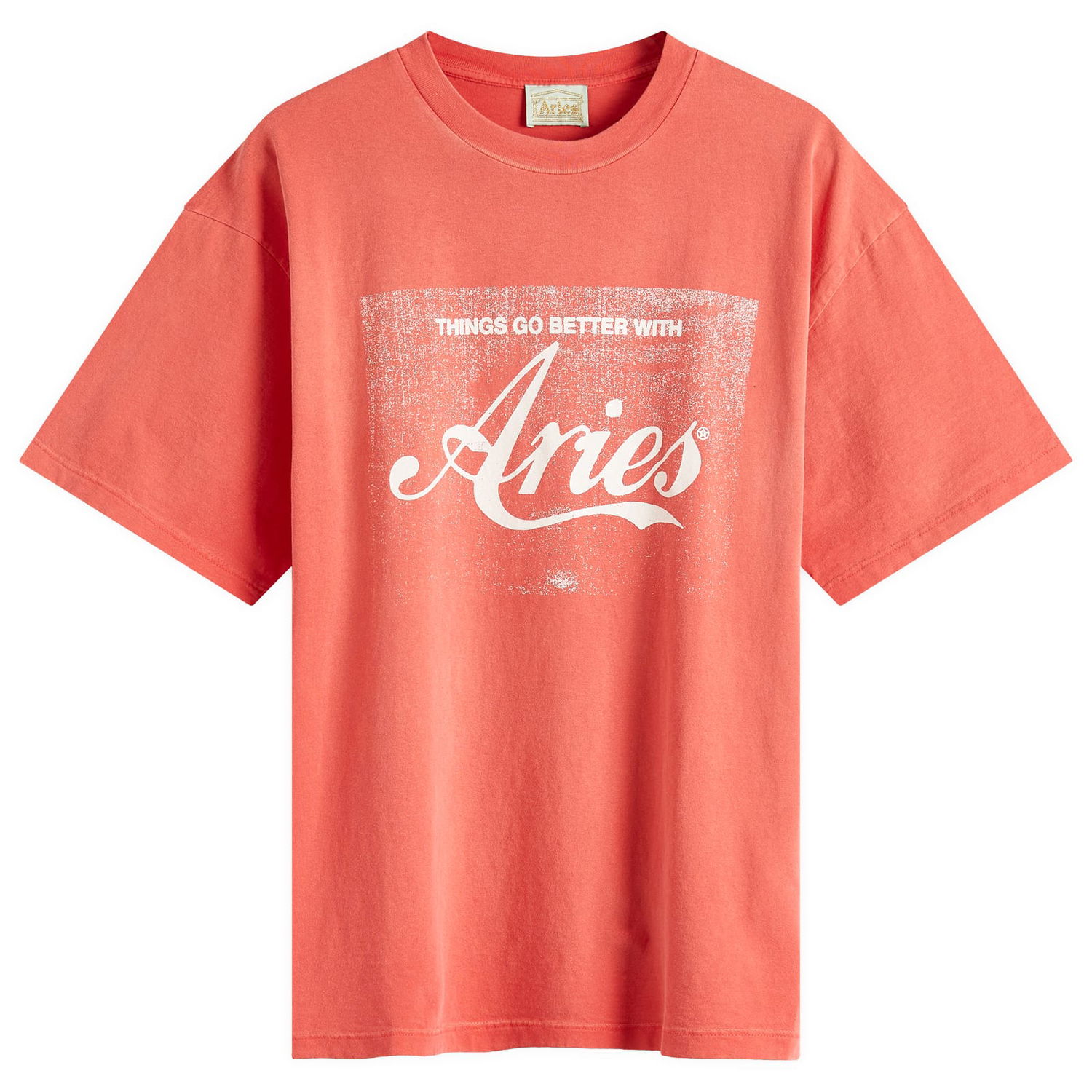 Tričko Aries Aries Sunbleached Cola T-Shirt, Size Large Červená | AR62622-RED, 0
