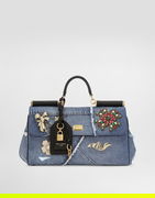 Dolce & Gabbana My Sicily Denim Handbag with Embellishments