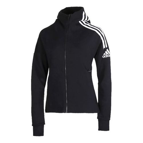 Mikina adidas Originals Three Stripes Print Hooded Jacket Čierna | FL1959, 0