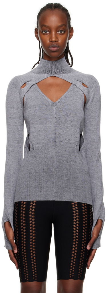 Sveter Dion Lee Cutout Turtleneck Top Šedá | C7078P22, 0