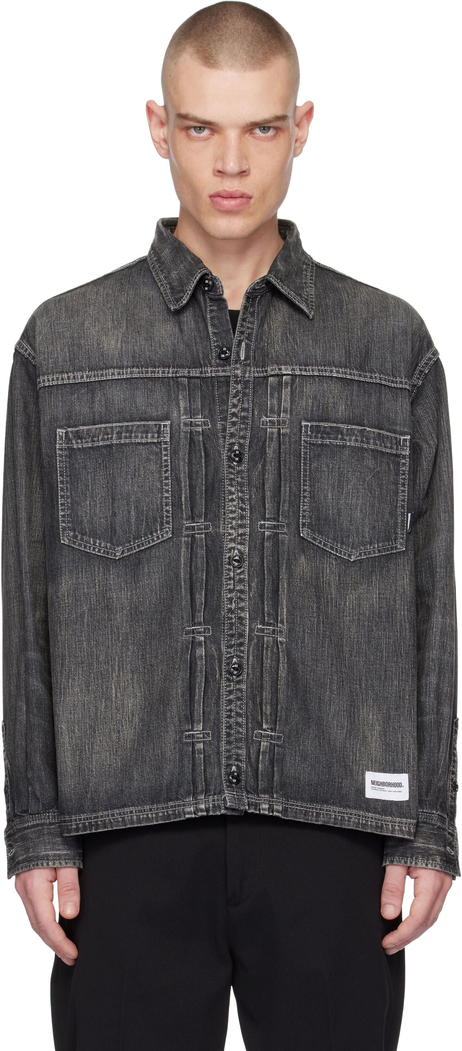 Washed Denim Long Sleeve Shirt