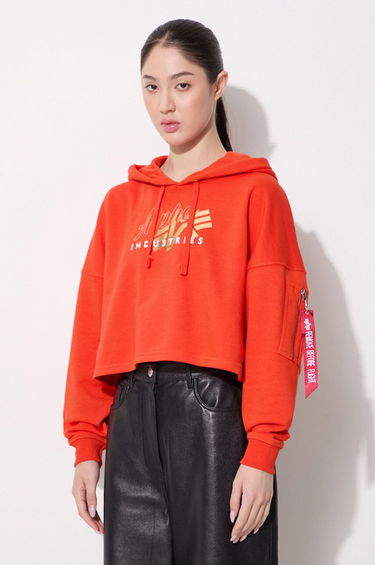Mikina Alpha Industries Cropped Hoodie With Print Oranžová | 106044.577, 0