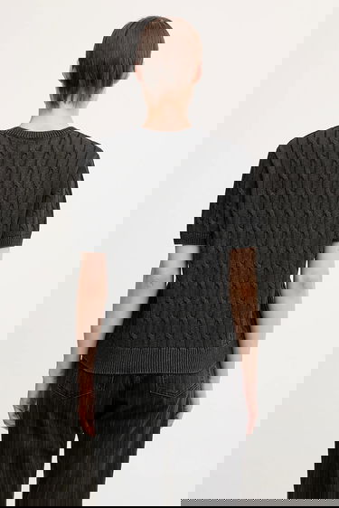 Sveter Carhartt WIP Carter Cotton Cable Knit Short-Sleeve Sweater Šedá | I035181.89GD, 2