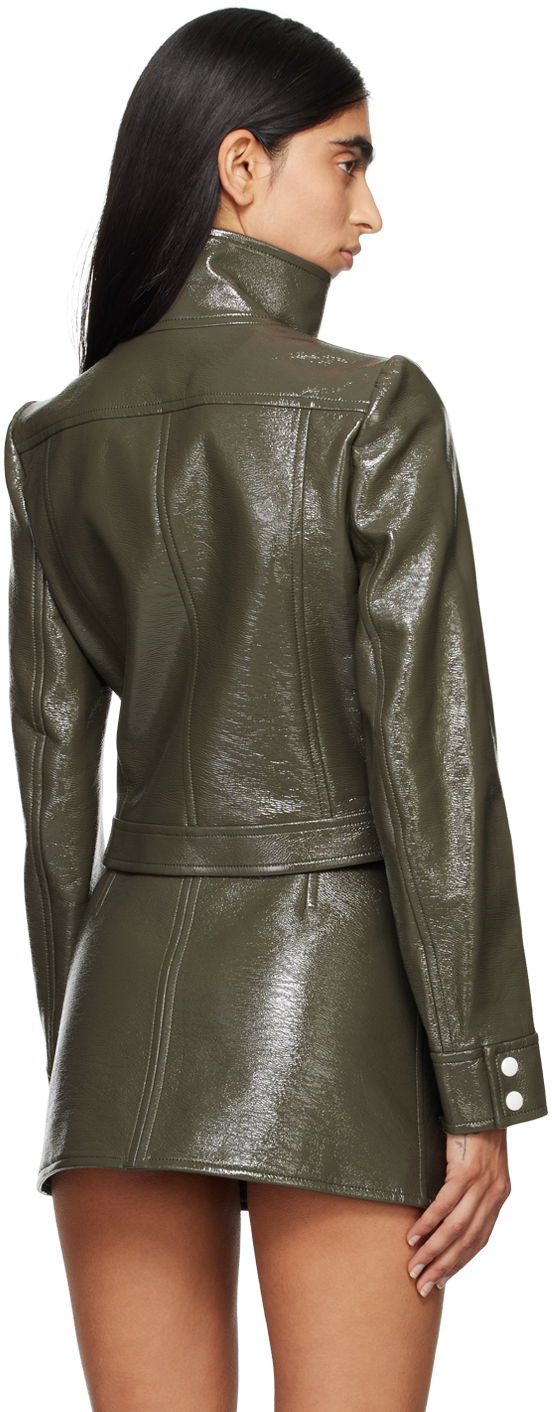 Courrèges Reedition Cropped Faux-Leather Jacket