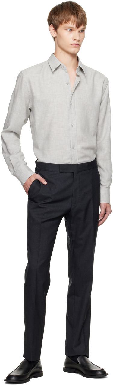 Košeľa Tom Ford TOM FORD Cashmere Melange Fluid Fit Shirt Šedá | HRN001-FMC247, 4