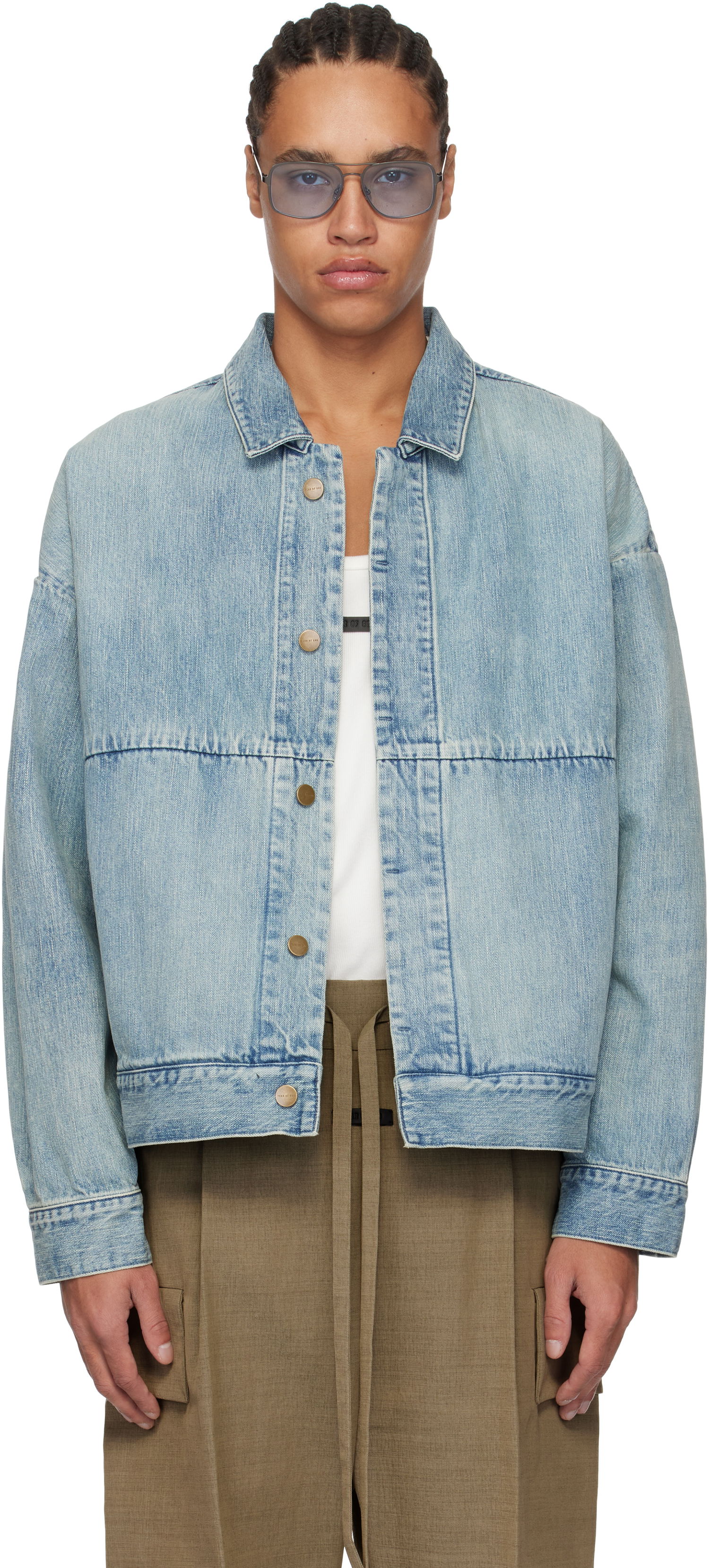 Bunda Fear of God Fear of God Trucker Denim Jacket Modrá | FGE230-318DNM, 0